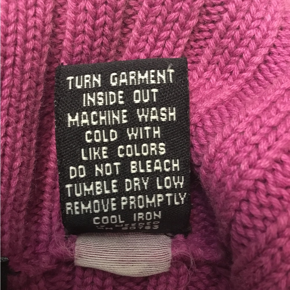 Moda International Ribbed Button-Front Turtleneck Sweater - Magenta - Picture 6 of 9